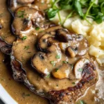 Smothered beef Chops with Mushroom Gravy