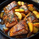 Bourbon Peach Roasted Salmon