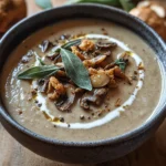 Chestnut & Mushroom Soup with Sage Cream