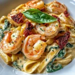 Creamy Sun-Dried Tomato Shrimp with Spinach Pasta