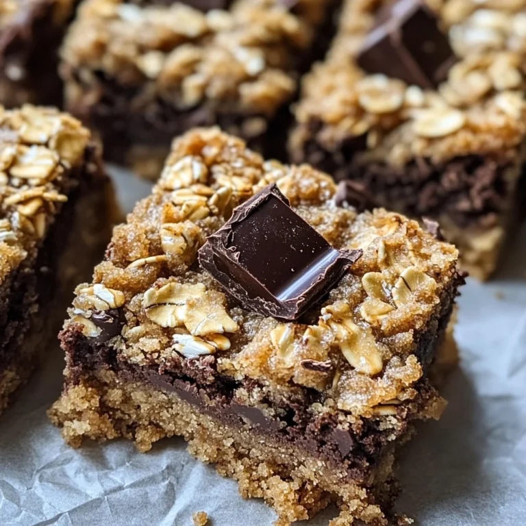 Healthier Dark Chocolate Chunk Oatmeal Cookie Bars Recipe