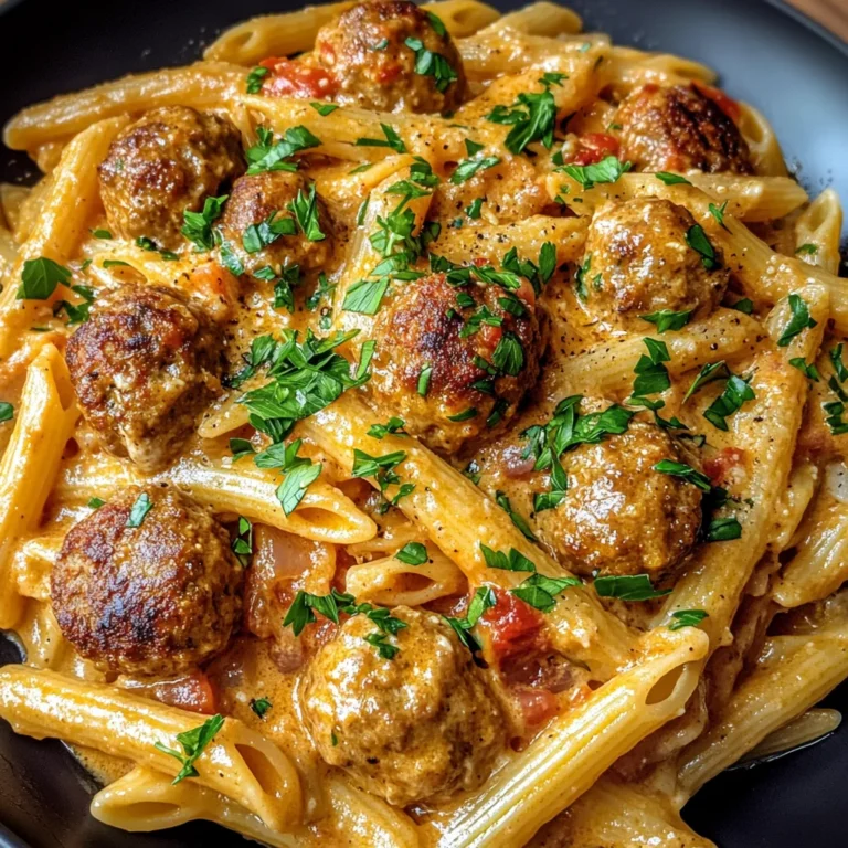 One-Pot Creamy Cajun Meatball Pasta