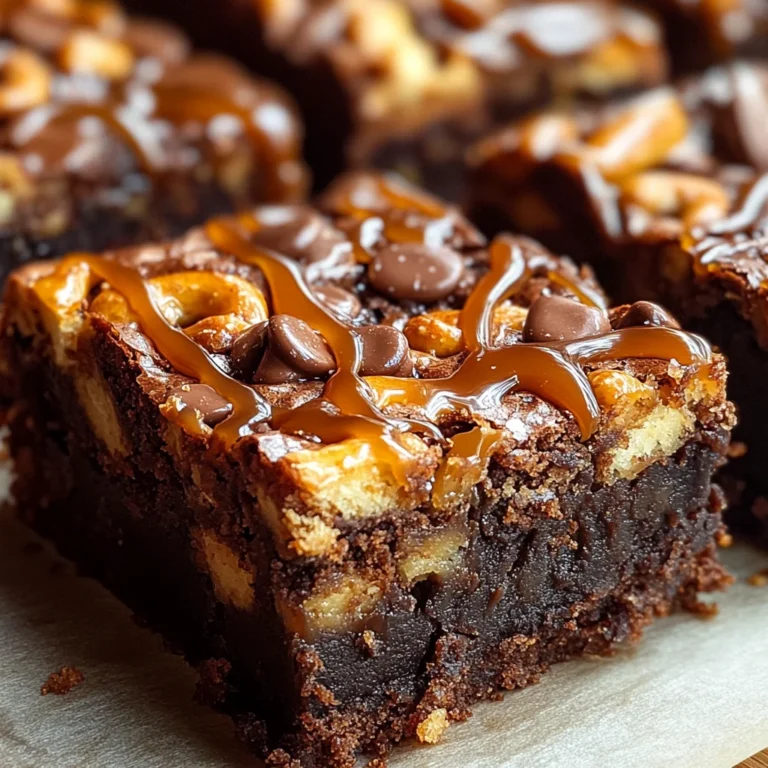 Pretzel Bottom Caramel Brownies