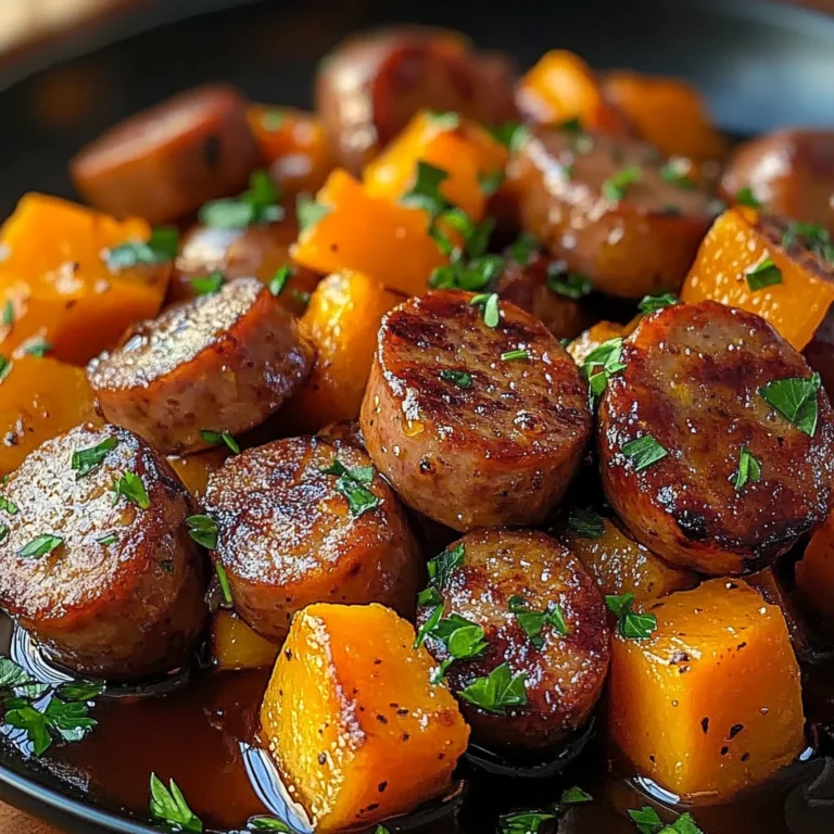 Sausage and Sweet Potatoes with Honey Garlic Sauce