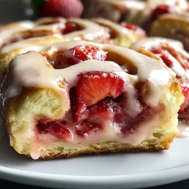 Strawberry Cinnamon Rolls with Lemon Cream Cheese Glaze