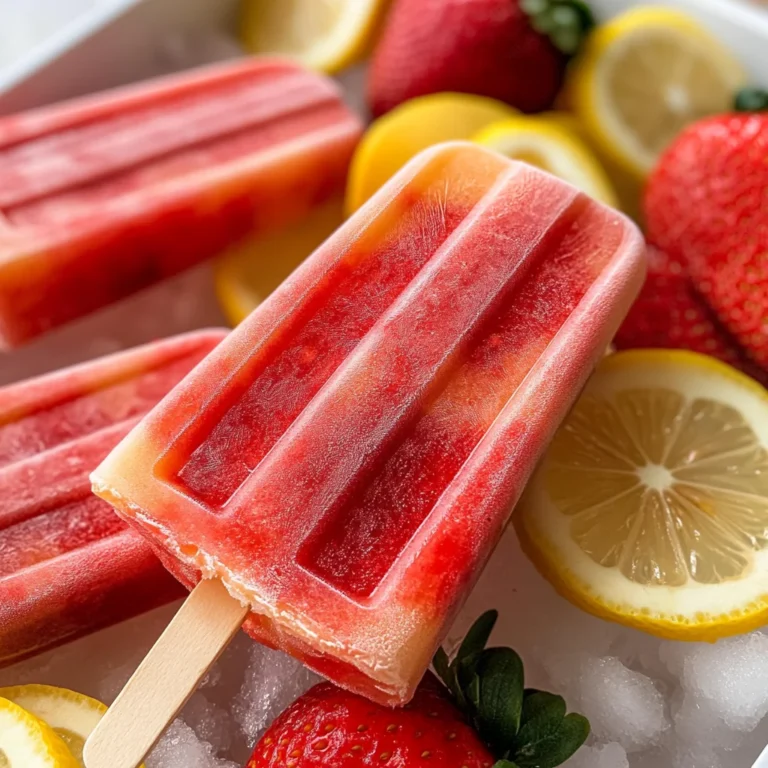 Strawberry Lemon Popsicles