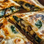 Baked Spinach Mushroom Quesadillas
