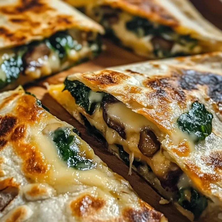 Baked Spinach Mushroom Quesadillas