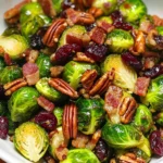 Brussels Sprouts with Turkey Turkey Turkey Bacon, Pecans, and Cranberries