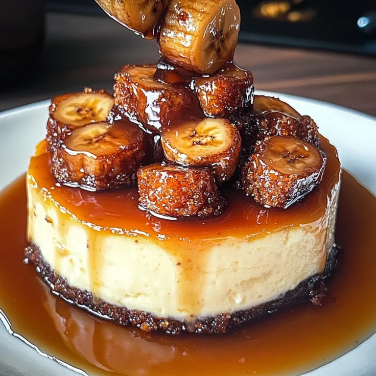 Caramelized Banana Cheesecake with Rum Glaze