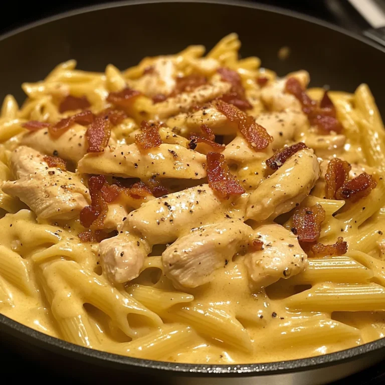 Creamy Honey Dijon Chicken Pasta with Crispy Bacon
