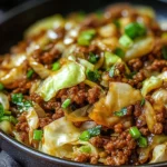 Mongolian-Style Ground Beef Stir-Fry with Crispy Cabbage