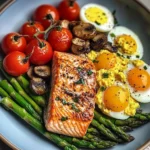 Nourishing Pan-Seared Salmon with Asparagus and Scrambled Eggs Recipe