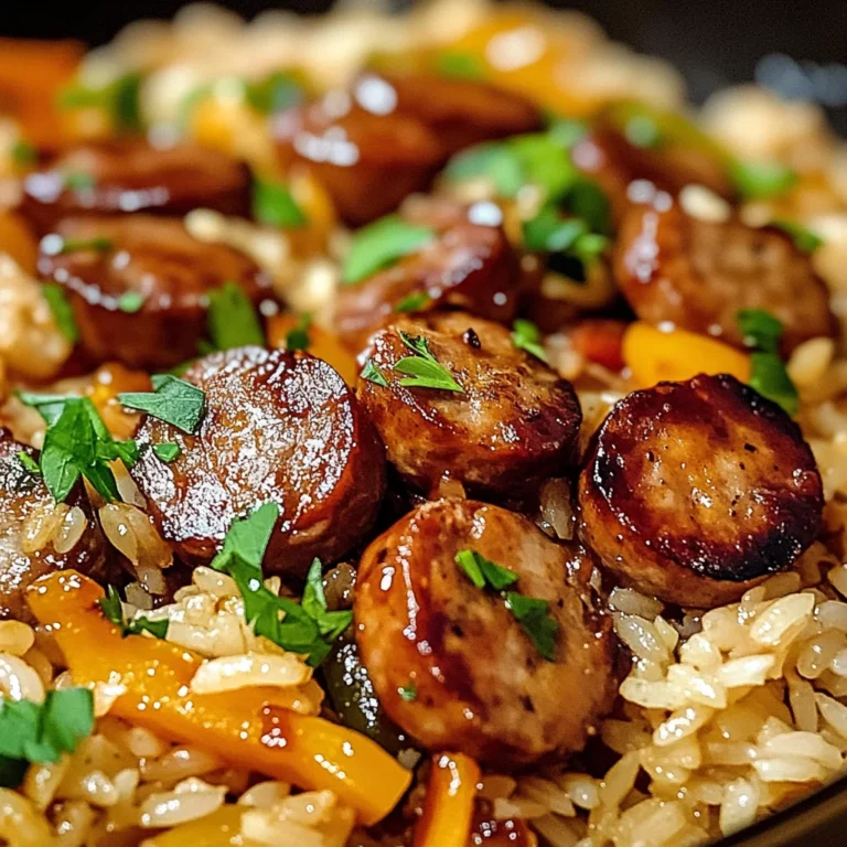 One Pan Sweet And Tangy Bbq Sausage Rice