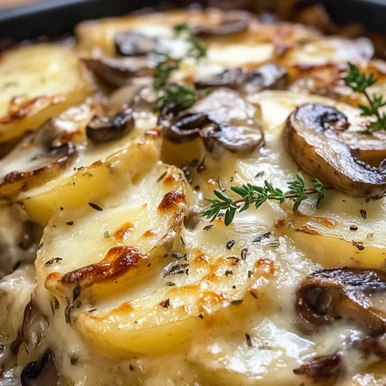 Potato and Mushroom Gratin with Gorgonzola