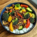 Savory Ground Beef & Veggie Stir-Fry Bowl