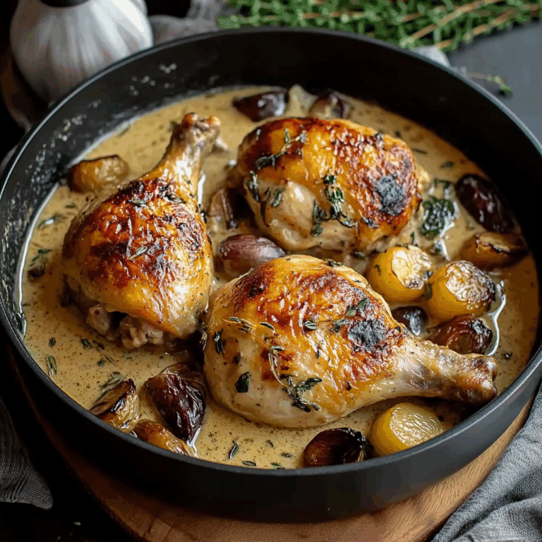 Herb Roasted Chicken in Creamy White Sauce with Mushroom and Potatoes: An Incredible Ultimate Recipe