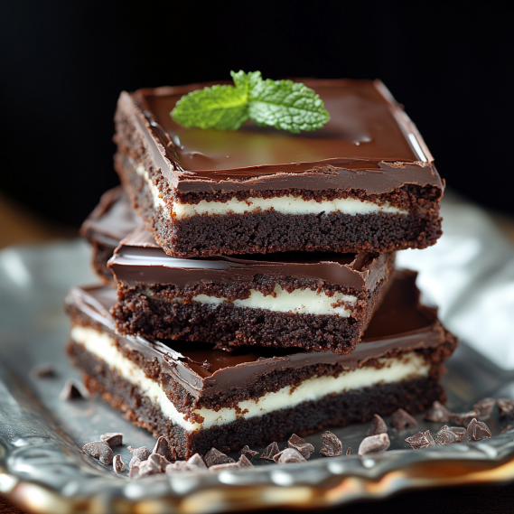 Chocolate-Mint Brownies with Ganache
