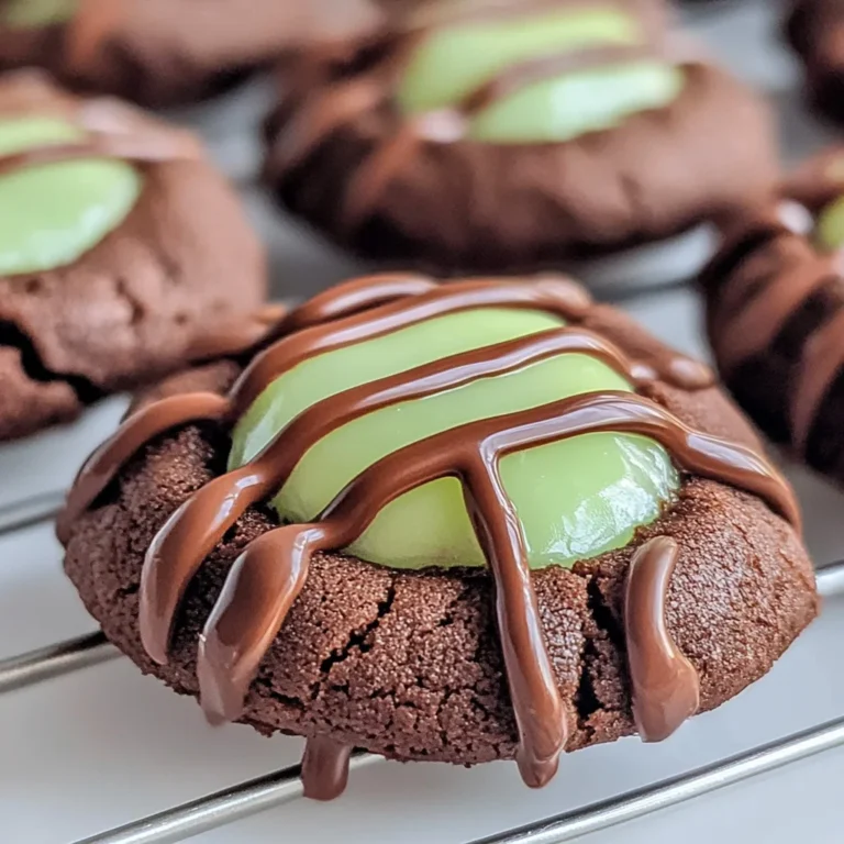 Chocolate Mint Thumbprint Cookies