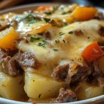 Crockpot Cheesesteak Potato Casserole Recipe