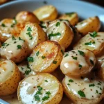Easy Creamy Garlic Sauce Baby Potatoes Recipe