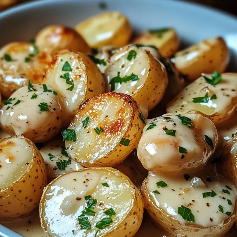 Easy Creamy Garlic Sauce Baby Potatoes Recipe