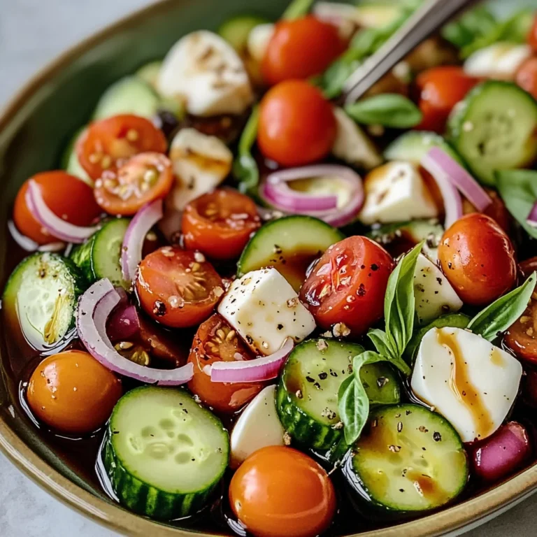 Fresh Cucumber Caprese Salad