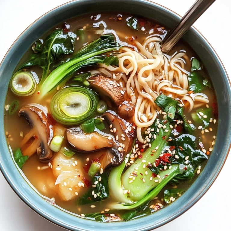 Ginger Garlic Noodle Soup with Bok Choy