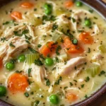 High Protein Chicken Pot Pie Soup