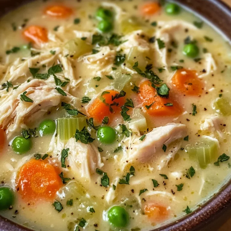 High Protein Chicken Pot Pie Soup