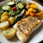 Lemon Pepper Fish with Herb Potatoes & Garden Salad