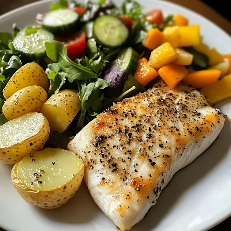 Lemon Pepper Fish with Herb Potatoes & Garden Salad