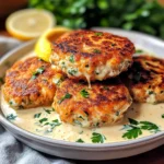 Salmon Patties with Creamy Lemon-Garlic Sauce