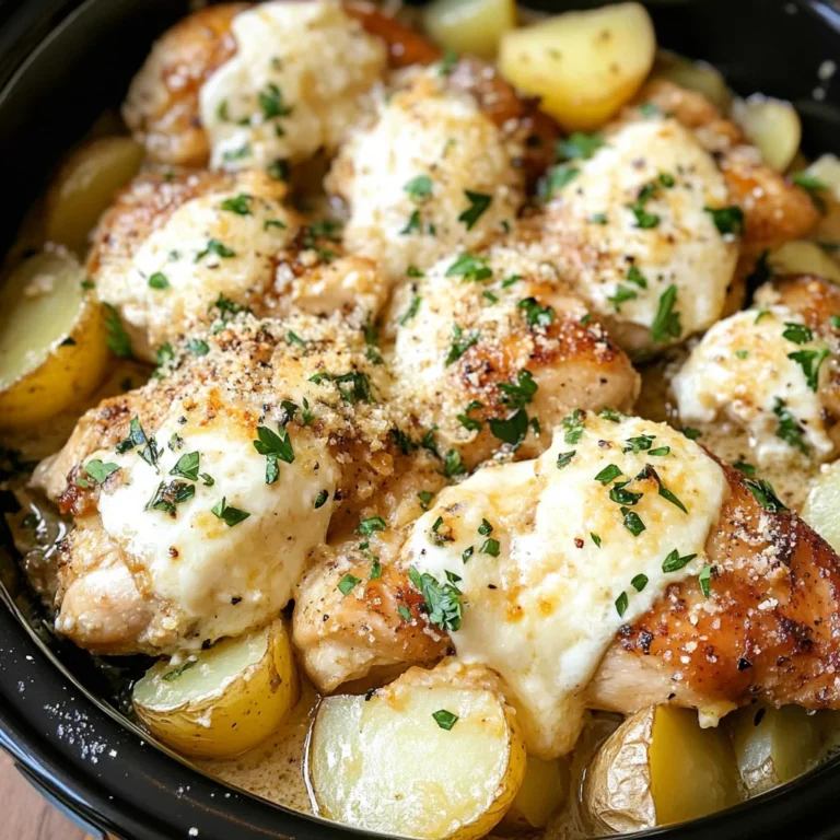 Slow Cooker Parmesan Garlic Chicken and Potatoes