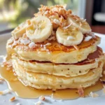 Toasted Coconut Macadamia Pancakes with Coconut Syrup