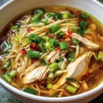 Aromatic Ginger Garlic Chicken Noodle Soup - Alrightwithme