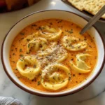 Cheesy Tomato Tortellini Soup - Alrightwithme