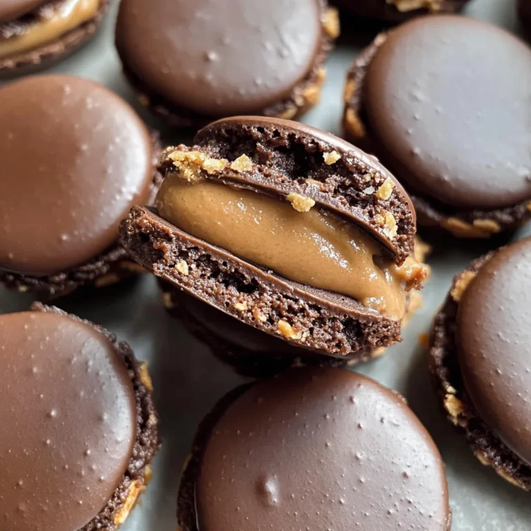 Chocolate Peanut Butter Macarons