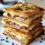 How to Make Crispy chicken ham & Cheese Puff Pastry Stacks