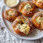 Mozzarella Stuffed Rosemary Parmesan Soft Pretzels