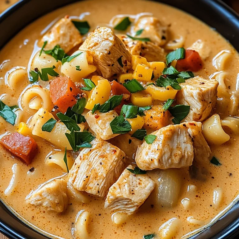Creamy Cajun Chicken Pasta Soup