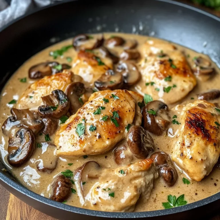 Creamy Garlic Mushroom Chicken Skillet