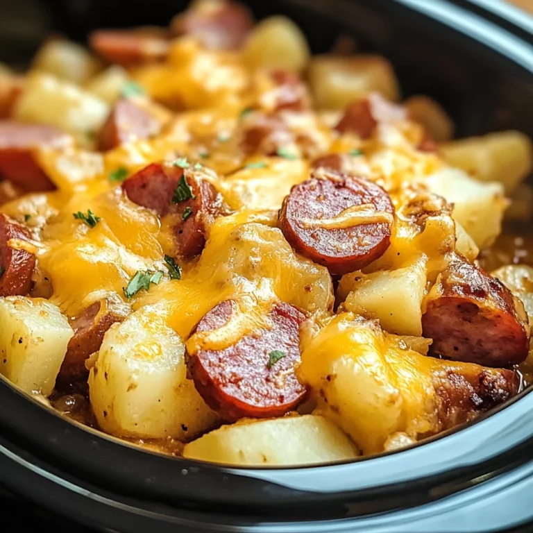 Crockpot Cheesy Potatoes and Kielbasa