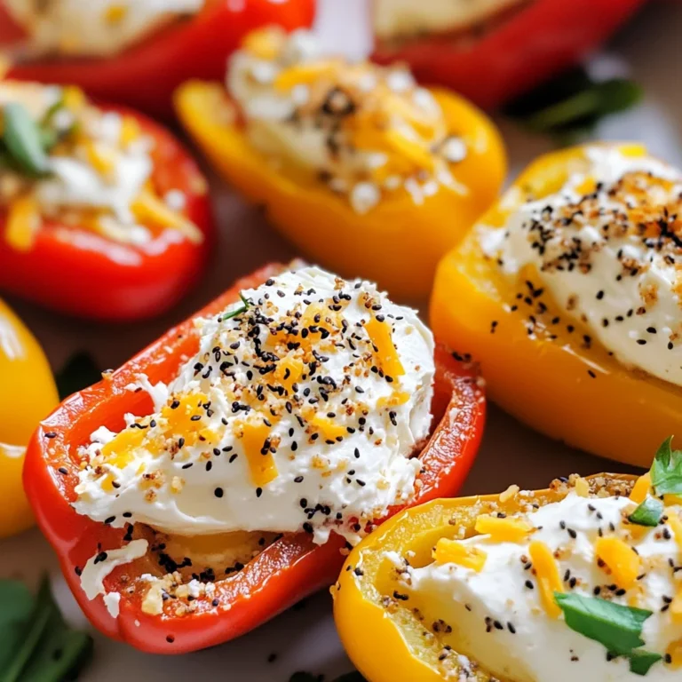 Everything Cream Cheese Stuffed Mini Bell Peppers