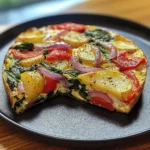 Frittata with Potatoes, Red Peppers, and Spinach Recipe