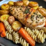 Garlic-Herb Chicken with Roasted Veggies & Creamy Rotini