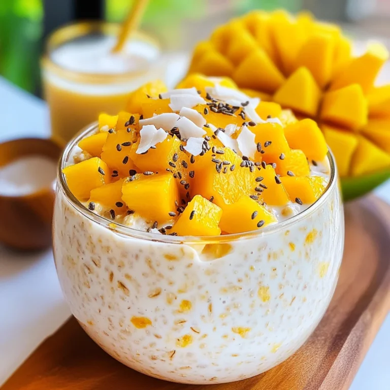 Mango Coconut Overnight Oats - Tropical Overnight Oats