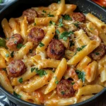 One Pot Creamy Cajun Sausage Pasta (30-Minutes)