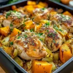 Roasted Chicken Leek and Butternut Squash Bake - Alrightwithme