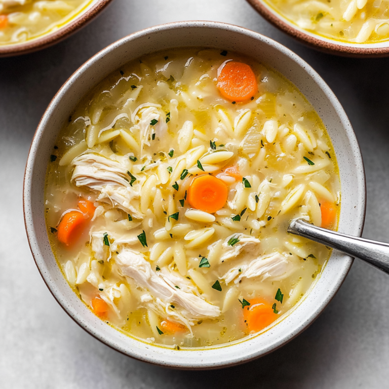 Lemon Chicken Orzo Soup